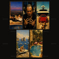 Italian Old Money Collection preview grid showing all 5 oil painting style iPhone wallpapers: Capri coastline, villa pool, yacht deck and evening terrace scenes